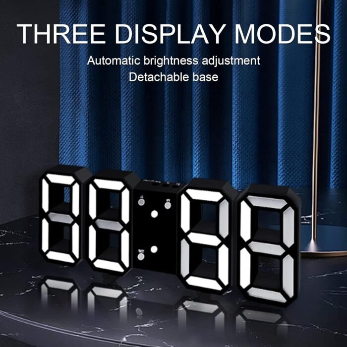 3D LED Digital Clock Electronic Table Clock Alarm Clock Wall Glowing Hanging Clocks - Wall Clock - Image 19