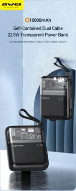 Awei P149K 10000mAh Portable Power Bank 22.5W Fast Charging - Image 3