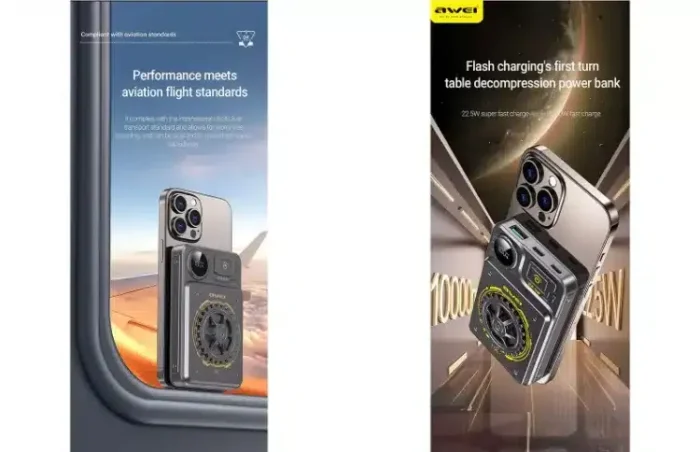 Awei P52K 10000mAh Wireless Charging 22.5W Fast Charging Powerbank - Image 5