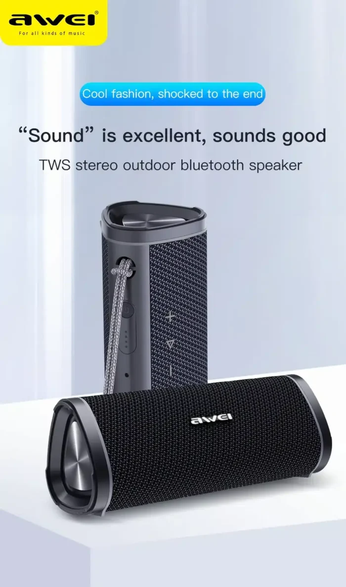 Awei Y331 Portable Waterpoof Bluetooth 5.0 Speaker - Image 3