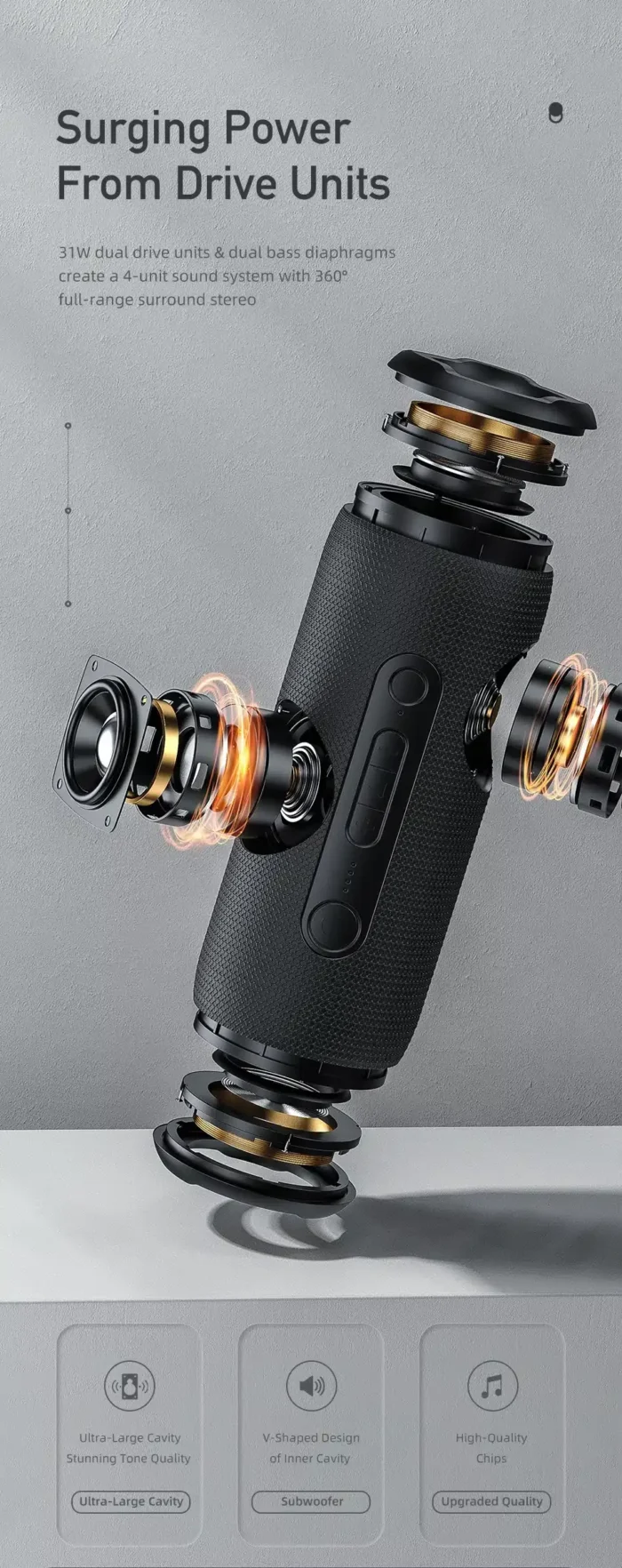 Awei Y669 Bluetooth Waterproof Outdoor Dual Speaker (31W) - Image 2