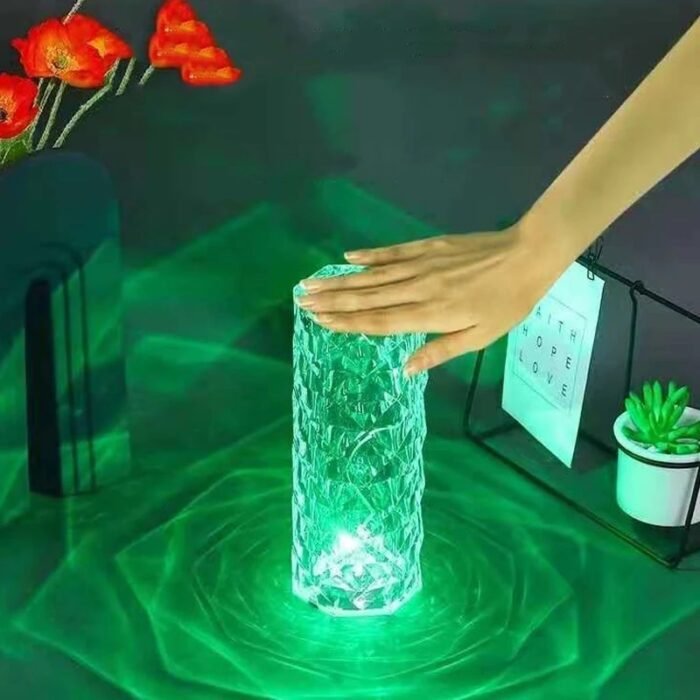 Usb Rechargeable RGB 16 Color Crystal Rose Diamond Table Lamp Acrylic Table Lamp for Living Room Bedroom with Remote - Image 8
