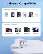 35 w 3 pin c charger I phone  35W Fast Charger For All Smart Phone Iphone, Samsung , Redmi, Realme, Poco, Vivo,Xiaomi Fast Charging And Cable Type C To Type C (3Pin Charger + Cable) - Image 5