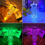 Usb Rechargeable RGB 16 Color Crystal Rose Diamond Table Lamp Acrylic Table Lamp for Living Room Bedroom with Remote - Image 10