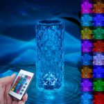 Usb Rechargeable RGB 16 Color Crystal Rose Diamond Table Lamp Acrylic Table Lamp for Living Room Bedroom with Remote - Image 13