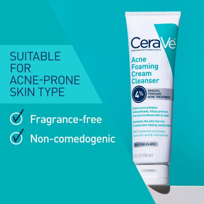 CeraVe Acne Foaming Cream Cleanser – 150ml - Image 3