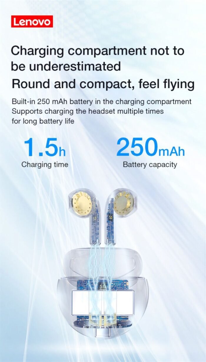 HT38 Lenovo Original Bluetooth 5.0 TWS Earphone Wireless Headphones Waterproof Sport Headsets Noise Reduction Earbuds With Mic - Image 9