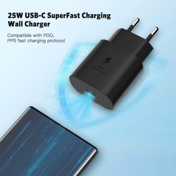Samsung 25W Super Fast Original Charger USB Type C Charger Power Adapter For Galaxy Usb-C 2 Pin - Samsung 25wat PD Charger - Image 6