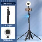 1630mm/64in C17 Tripod Selfie Stick 360° Auto Rotation Shooting Quadruped Phone Stand Face Track Bluetooth Remote Control Tripie - Image 35