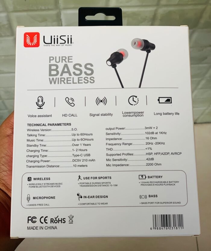 UiiSii R06 Neck mounted Bluetooth- Earphone Headphone - Image 3