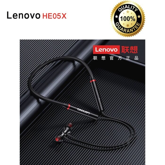 Lenovo HE05x Sports Magnetic Wireless Neck Band Earphone - Black - Image 3