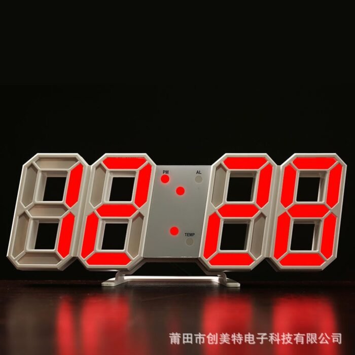 3D LED Digital Clock Electronic Table Clock Alarm Clock Wall Glowing Hanging Clocks - Wall Clock - Image 10
