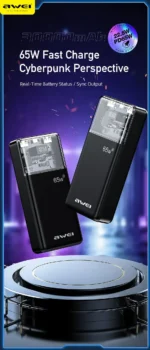 Awei P109K 30000mAh Type C PD65W Fast Charge Powerbank - Image 2