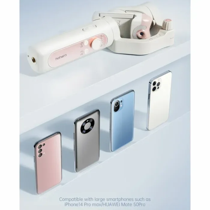 hohem iSteady V2S 3-Axis Smartphone Gimbal Stabilizer AI Smart Tracking - pink - Image 4