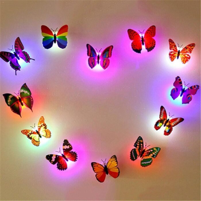 LED Butterfly Wall Stickers Color Changing Night Light 5 Pieces Set - Image 5