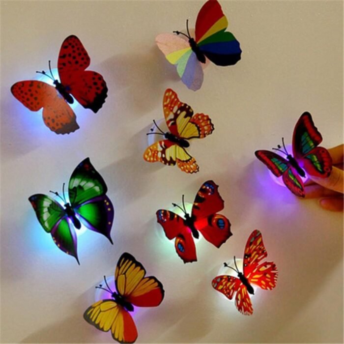LED Butterfly Wall Stickers Color Changing Night Light 5 Pieces Set - Image 6