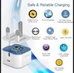 35 w 3 pin c charger I phone  35W Fast Charger For All Smart Phone Iphone, Samsung , Redmi, Realme, Poco, Vivo,Xiaomi Fast Charging And Cable Type C To Type C (3Pin Charger + Cable) - Image 4