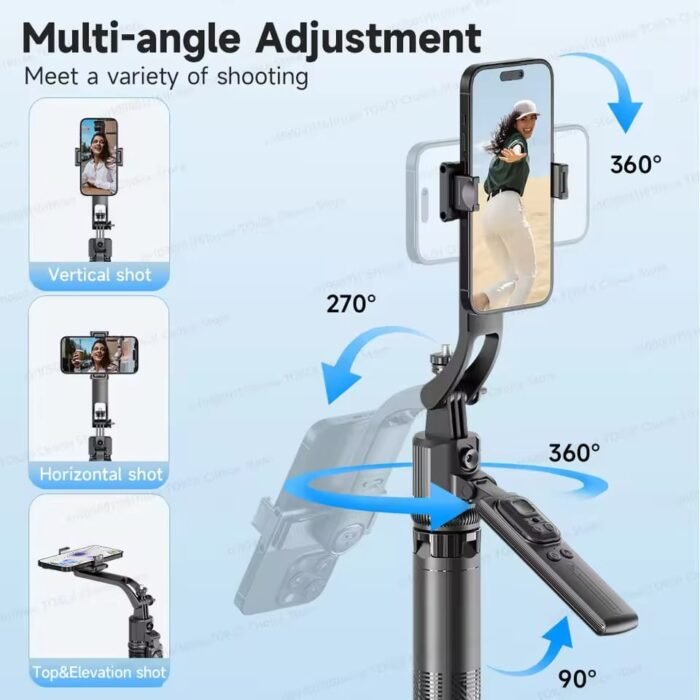 1630mm/64in C17 Tripod Selfie Stick 360° Auto Rotation Shooting Quadruped Phone Stand Face Track Bluetooth Remote Control Tripie - Image 7