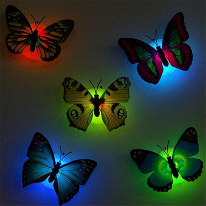 LED Butterfly Wall Stickers Color Changing Night Light 5 Pieces Set - Image 7