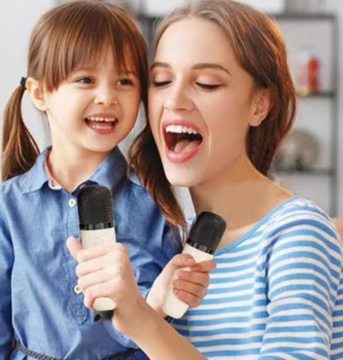 K12 Double Microphone Mini Karaoke System – Portable Audio Mic with RGB Lights & Bluetooth Wireless Speaker for Home Singing Party - Image 13