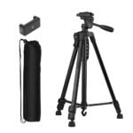 3366 Aluminum Tripod (55-Inch), Universal Lightweight Tripod with Mobile Phone Holder Mount & Carry Bag for All Smart Phones, Gopro, Cameras