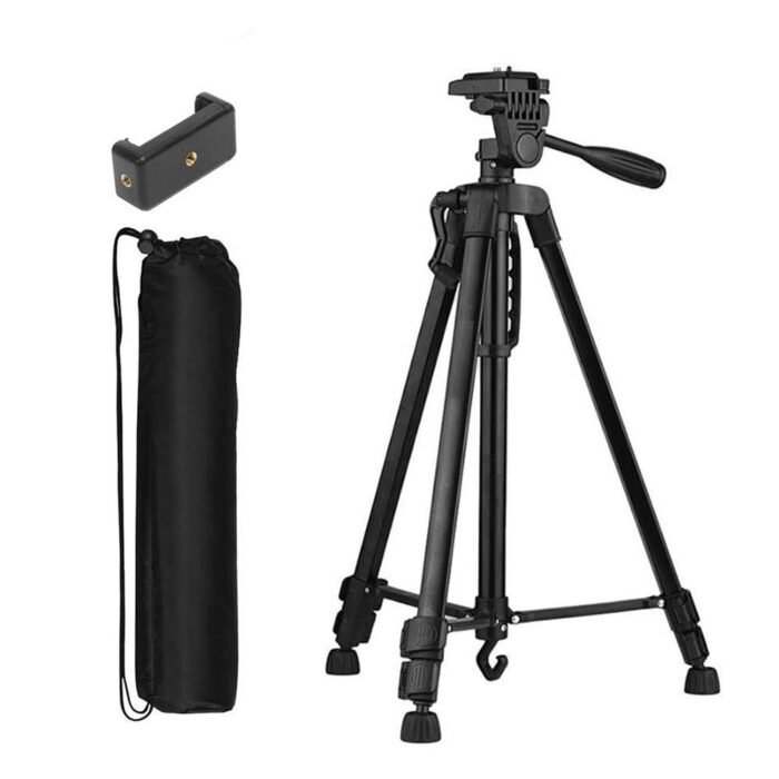 3366 Aluminum Tripod (55-Inch), Universal Lightweight Tripod with Mobile Phone Holder Mount & Carry Bag for All Smart Phones, Gopro, Cameras - Image 5