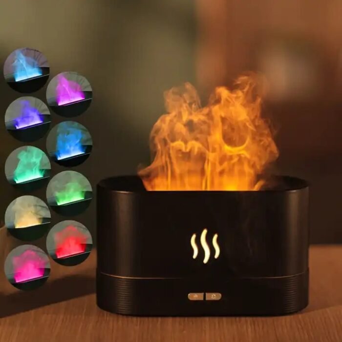 Flame Humidifier Led Night Light Fire Humidifier Aroma Diffuser Humidifier - Image 3