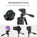 3366 Aluminum Tripod (55-Inch), Universal Lightweight Tripod with Mobile Phone Holder Mount & Carry Bag for All Smart Phones, Gopro, Cameras - Image 6