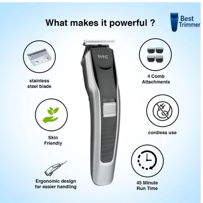 HTC AT 538 Rechargeable Hair and Beard Trimmer for Men - Image 4