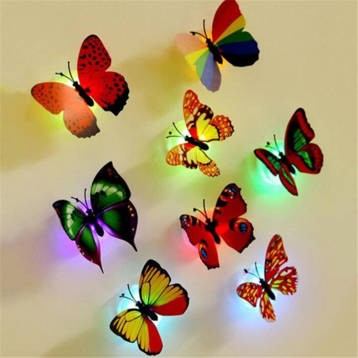 LED Butterfly Wall Stickers Color Changing Night Light 5 Pieces Set - Image 8