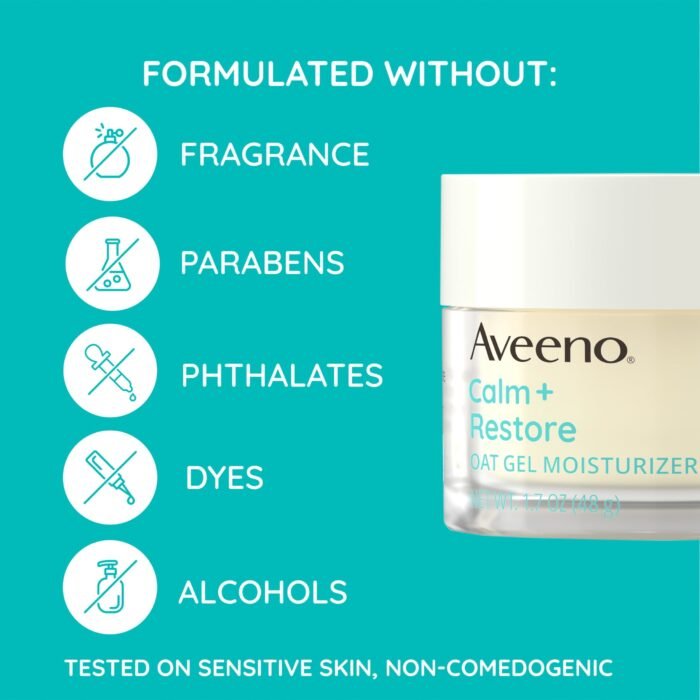 Aveeno Calm + Restore Oat Gel Face Moisturizer – 48g - Image 3