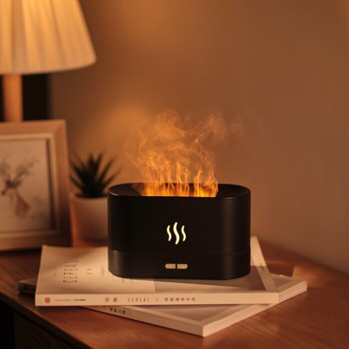 Flame Humidifier Led Night Light Fire Humidifier Aroma Diffuser Humidifier - Image 2