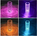 Usb Rechargeable RGB 16 Color Crystal Rose Diamond Table Lamp Acrylic Table Lamp for Living Room Bedroom with Remote - Image 3