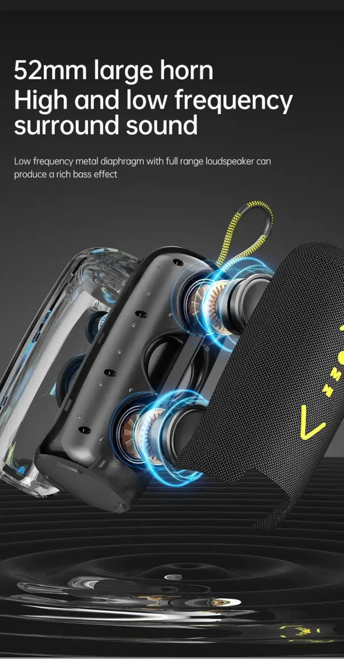 AWEI KA32 Waterproof Bluetooth Speaker Pairing Music Player Subwoofer with Colorful Light - Image 4
