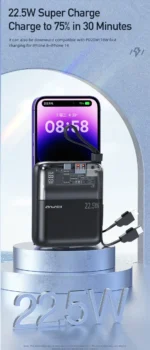 Awei P149K 10000mAh Portable Power Bank 22.5W Fast Charging - Image 5