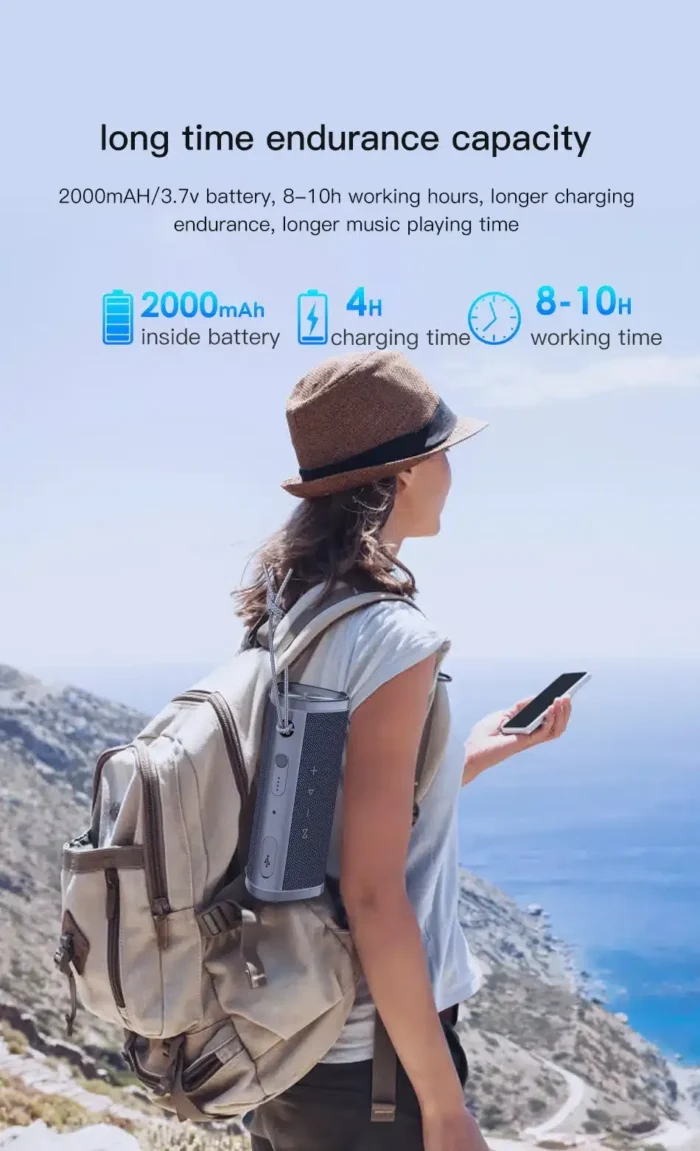 Awei Y331 Portable Waterpoof Bluetooth 5.0 Speaker - Image 5