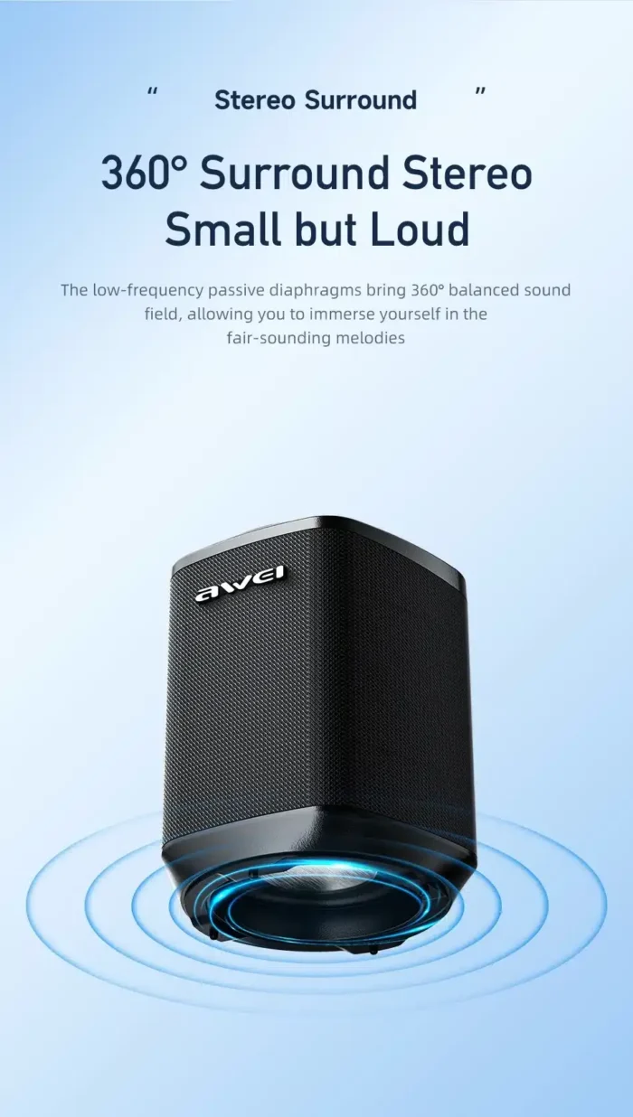 Awei Y379 Wireless Bluetooth Speaker Stereo Surround Mini Waterproof Speakers - Image 4