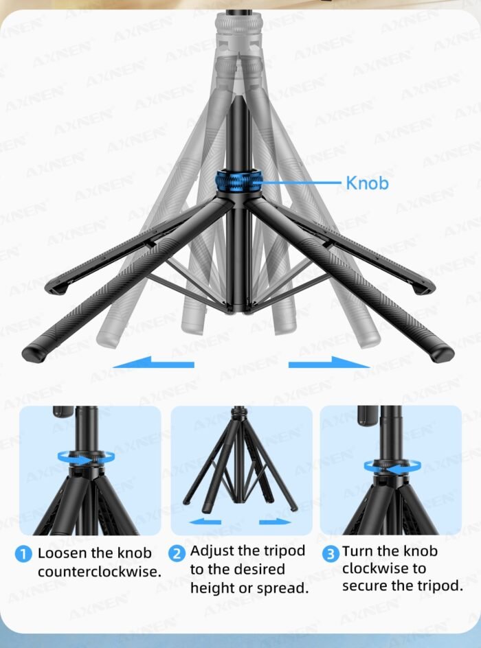 1630mm/64in C17 Tripod Selfie Stick 360° Auto Rotation Shooting Quadruped Phone Stand Face Track Bluetooth Remote Control Tripie - Image 29