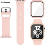 Fashions Pin Buckle Silicone Watch Band with Film Integrated PC Case For Apple Watch Series 10 42mm - Image 5