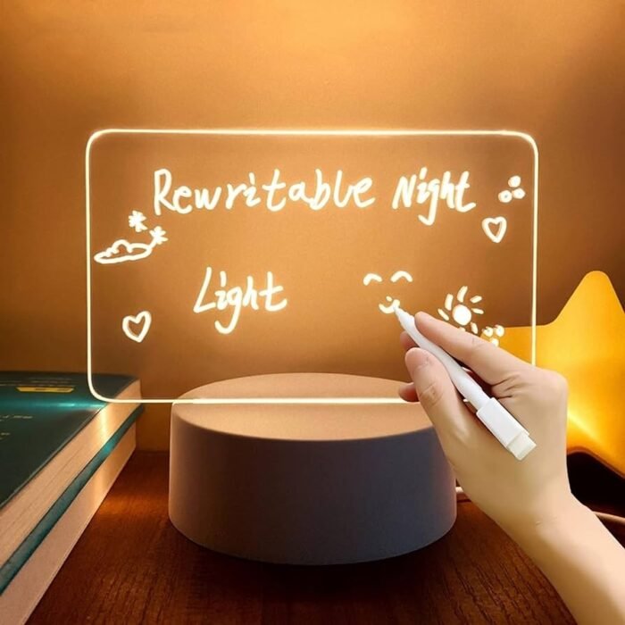 (BC)Creative Note Board Led Night Light Rewritable Message Board with Pen,USB Night Lamp Decoration (Transverse) - Image 2
