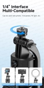 1630mm/64in C17 Tripod Selfie Stick 360° Auto Rotation Shooting Quadruped Phone Stand Face Track Bluetooth Remote Control Tripie - Image 18