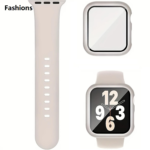 Fashions Pin Buckle Silicone Watch Band with Film Integrated PC Case For Apple Watch Series 10 42mm - Image 6