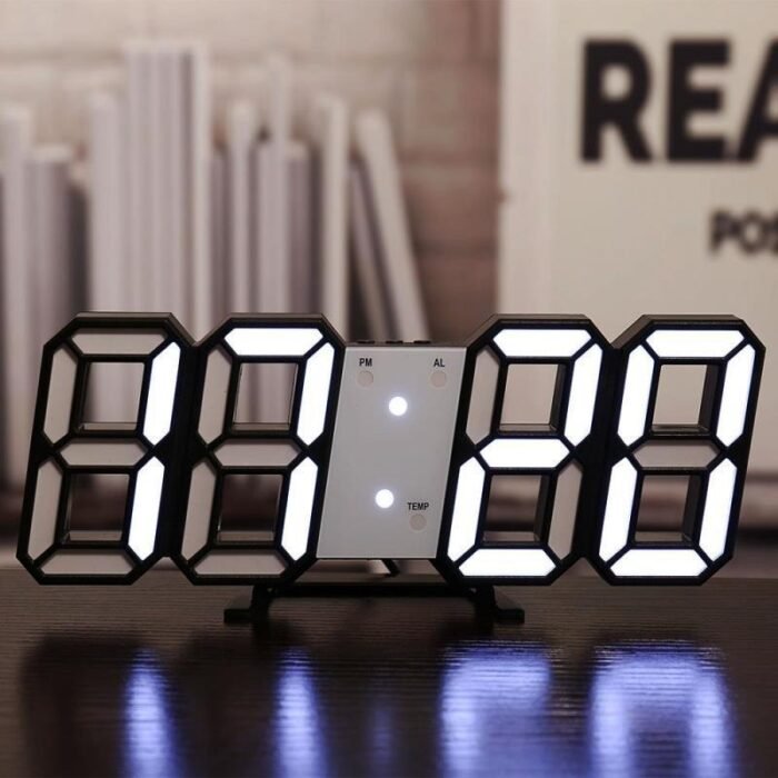 3D LED Digital Clock Electronic Table Clock Alarm Clock Wall Glowing Hanging Clocks - Wall Clock - Image 7