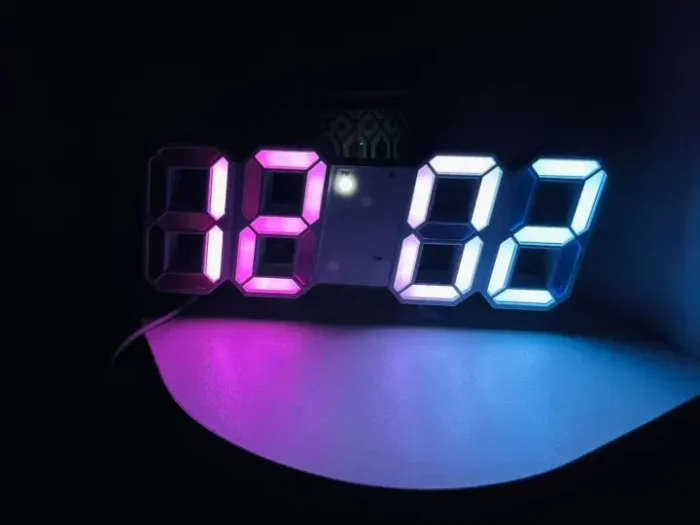 3D LED Digital Clock Electronic Table Clock Alarm Clock Wall Glowing Hanging Clocks - Wall Clock - Image 5
