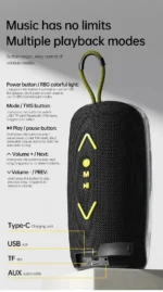 AWEI KA32 Waterproof Bluetooth Speaker Pairing Music Player Subwoofer with Colorful Light - Image 5