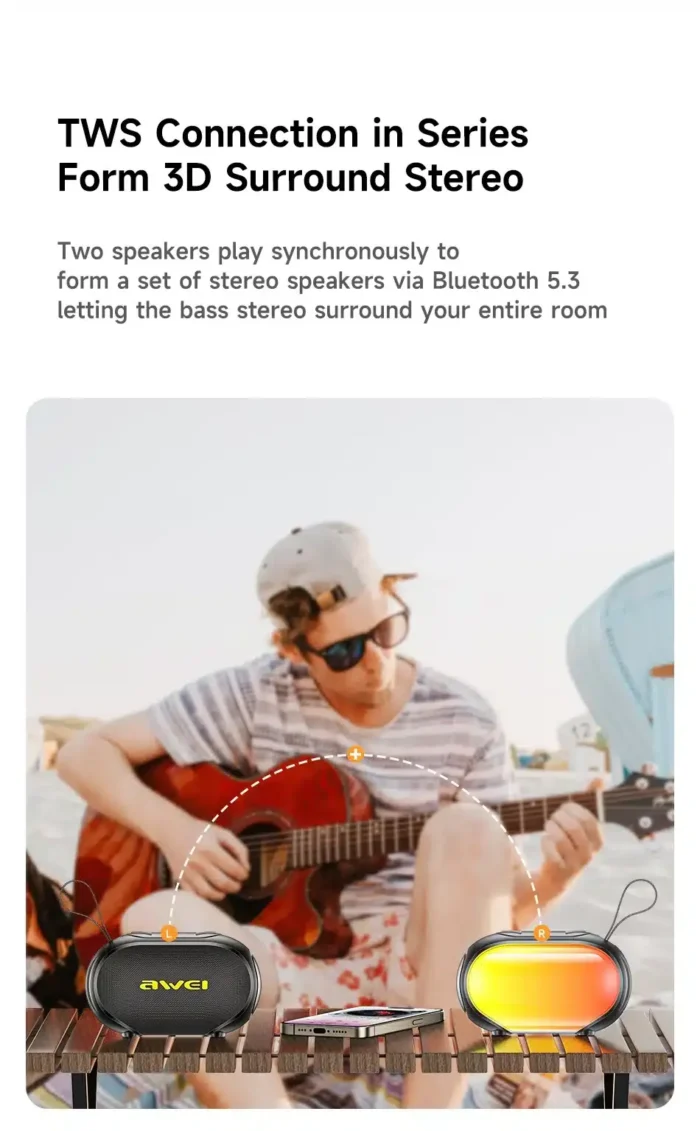 Awei KA1 RGB Portable Bluetooth Speaker - Image 4