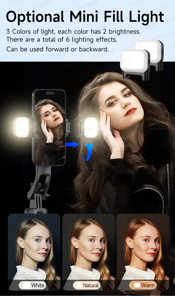 1630mm/64in C17 Tripod Selfie Stick 360° Auto Rotation Shooting Quadruped Phone Stand Face Track Bluetooth Remote Control Tripie - Image 24