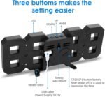 3D LED Digital Clock Electronic Table Clock Alarm Clock Wall Glowing Hanging Clocks - Wall Clock - Image 18