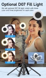 1630mm/64in C17 Tripod Selfie Stick 360° Auto Rotation Shooting Quadruped Phone Stand Face Track Bluetooth Remote Control Tripie - Image 23