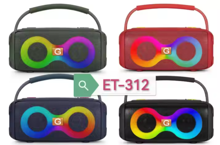 ET-312 RGB Party Speaker Double Horn Mini Outdoor Portable Wireless Bluetooth Rechargeable Speaker With Coloured Lights DJ Sound - Image 18